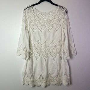 White Crochet Beach Coverup